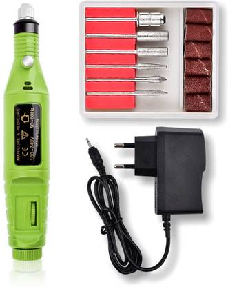 Gleevia Professional High Quality nail polisher manicure machine filer kit with 6 acrylic gel remover electric 35000 rpm portable nail drill machine