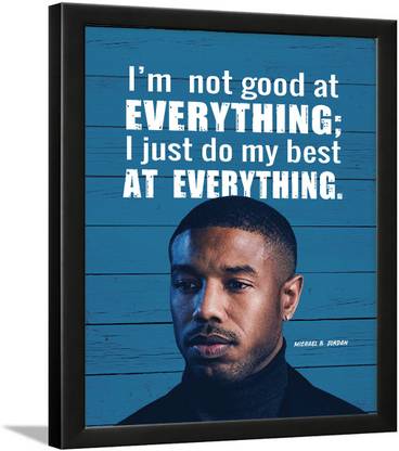 Michael B Jordan Poster with Frame - Michael B Jordan Frames - Michael B Jordan Quotes Wall Frames Paper Print