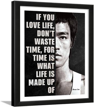 Bruce Lee Quotes Posters with Frame - Bruce Lee Wall Frame - Bruce Lee Posters Framed - Bruce Lee Photo Frame Paper Print