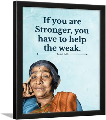 - Sarojini Naidu Quotes poster - motivational quotes frames - poster with frame - Sarojini Naidu Frame – Quotes wall frames Paper Print