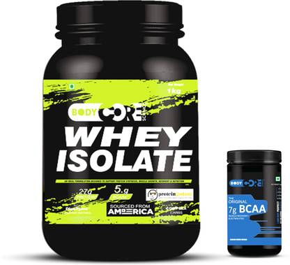 BCS Whey Isolate Green-1Kg(Vanilla) & The Original BCAA(Bleu Raspberry) Whey Protein
