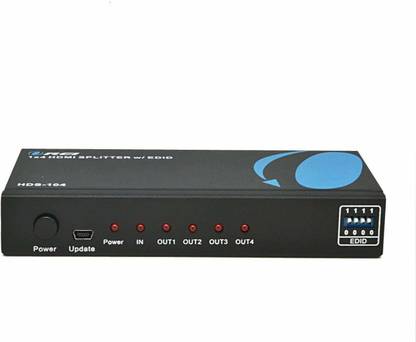 OREI 1x4 Powered Splitter up to Full HD 1080P & 3D Support with EDID Control - 1 Source onto 4 Displays - HDS-104 Media Streaming Device