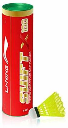 LI-NING Swift X100 Badminton Shuttlecock Nylon Shuttle  - Yellow