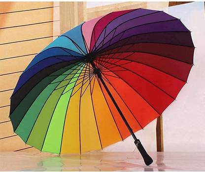 SWISS WONDER ® LAU-65 19 Ribs Rainbow Umbrella Super-Strength | Windproof 60mph Extra Strong Umbrella