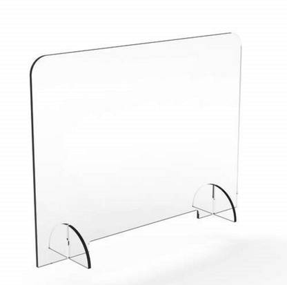 Riya enterprises Shield Commercial Grade Sneeze Guard |5mm Acrylic Divider Portable Plastic Barrier Shield Reception Desk Cashier Checkout Counter (24" Wide x 24" Tall) 24 inch Acrylic Sheet