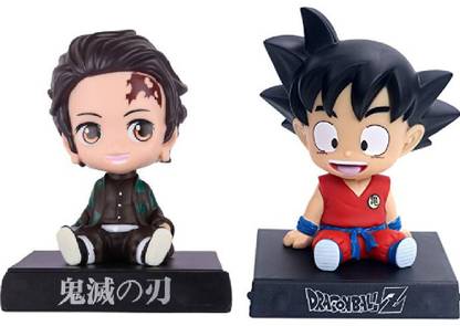 Daiyamondo Ninja boy With Dragon Ball Goku Big Size Bobble Head - Action Figure Moving Head Bobblehead Spring Dancing PVC Bobble Spring Dancing Doll Toy Car Dashboard Bounce Toys for Car Interior Dashboard