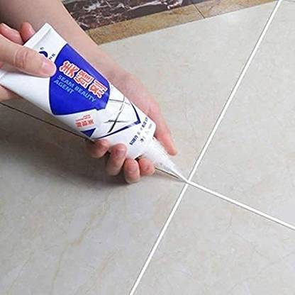 Wild Panda (Pack of 1) Silicone Tile gap filler Agent, Waterproof Grout Sealant Agent For Kitchen, Bathroom, Balcony, Terrace White Color Crack Filler Crack Filler (180 ml) Crack Filler