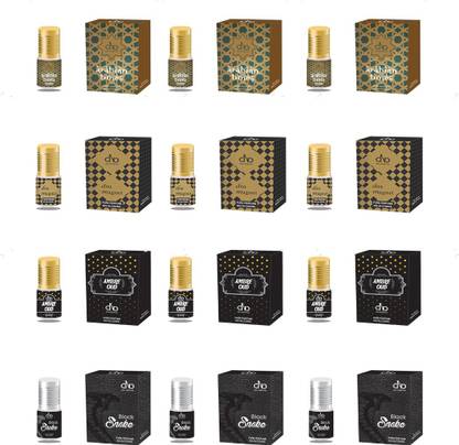 DNA Lifestyle Arabian Times + Magnet + Ambre Oud + Black Snake - 2ml Attar Roll-on Concentrated Perfume - Pack of 12 Floral Attar