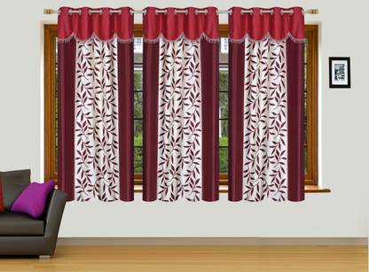 Flipkart SmartBuy 152 cm (5 ft) Window Polyester Room Darkening Curtain (Pack Of 3)
