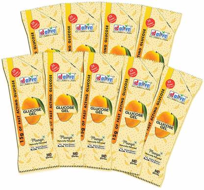 D-Alive Fast Acting Glucose Gel for treating Hypoglycaemia (Mango) - 9 Pocket Size Sachets Energy Drink