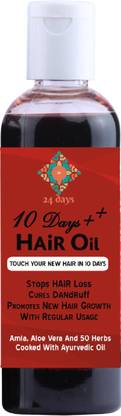 24 DAYS 10 Days 50 Herbs Ayurvedic Oil For Hair Regrowth and HairFall Control Hair Oil