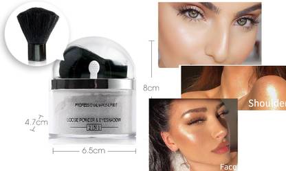 THTC Diamond glitter highlighter powder silver Shimmery shine With Brush Highlighter