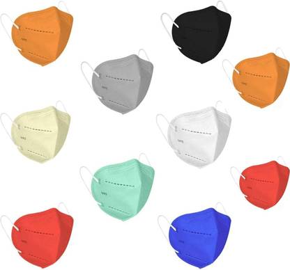 Ayurmax Life N95 FACE MASK FOR PROTECTION Anti-Pollution, Non-woven Protective Layer N95 Mask for Unisex Washable and reusable (Pack of 10)