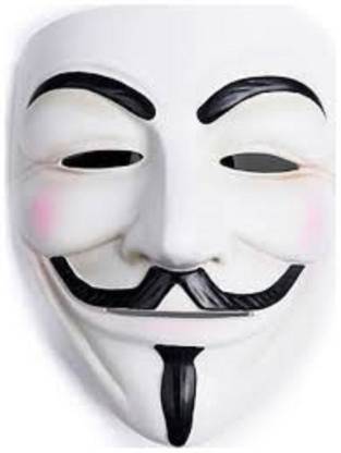 Offer99 White Vendetta Comic Face Anonymous Hacker Party Mask (O99-1) Pack of 1 Party Mask