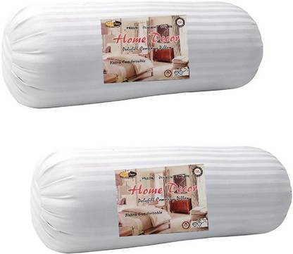 Decor Microfibre Bolster Pack of 2 Stripes LUXURY SOFT BOLSTER (NON-ELERIC FIBRE INSIDE) PACK OF 2