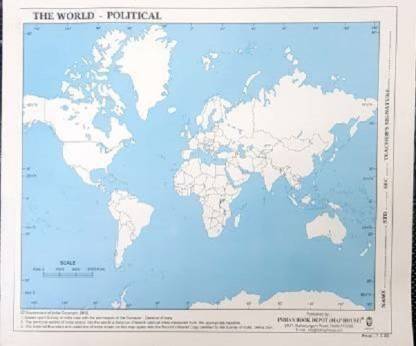 Dream Stationary Practice Map WORLD POLITICAL (Set of 100) Paper Print (10 inch X 10.8 inch) 4 Paper Print