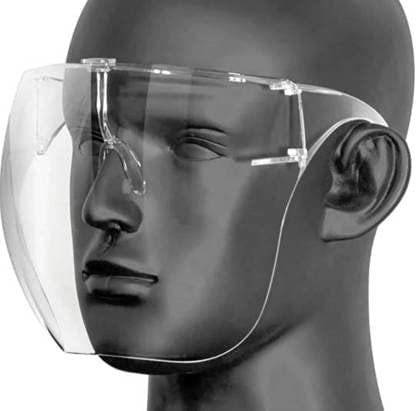 De-Ultimate Full face shield Protective Face Shield Full Cover Visor Glasses/Sunglasses (Anti-Fog/Reusable/Unbreakable/washable)- Unisex Protective Face Mask Safety Visor Safety Visor