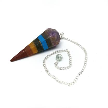 Crystals Way Seven Chakra Crystal Dowsing pendulum for Reiki Healing, Meditation, Crystal Healing Decorative Showpiece  -  4 cm