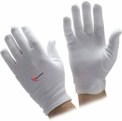 GOLDFINCH Cotton Cricket Multipurpose Hand Protect Re-usable Batting Inner Hand Gloves White Wicket Keeping Gloves