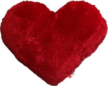 Catchyx Cart Solid Red Heart shape pillow for room decoration  - 37 cm