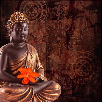 imbue Gautam Buddha self adhesive vinyl painting without frame Digital Reprint 24 inch x 24 inch Painting
