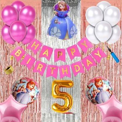 SHOPTIONS Sofia princess Fifth Happy birthday sofia princess theme combo kit pack for party decorations (Set of 74)