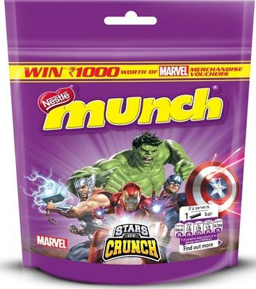 NESTLE MUNCH MARVEL CHOCOLATE 222 GM Bars