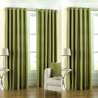 Radhey Radhey Decor 304 cm (10 ft) Polyester Semi Transparent Long Door Curtain (Pack Of 6)