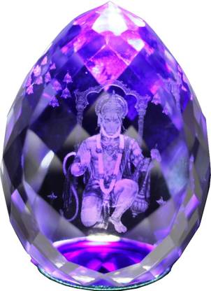 Lilone Hanuman Ji Crystal Showpiece Decorative Showpiece  -  5 cm