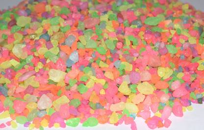 Power Stone Glossy Mix Fluorescent Pebble Chips For Aquarium Home Decor- Multicolor 4Kg Gravel Unplanted Substrate