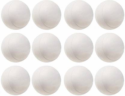 LOYAL INDIA CORPORATION Light Weight Plastic Cricket Ball White Color (Pack of 12 Balls) For Children Cricket Synthetic Ball