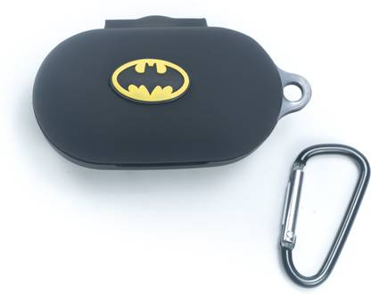 Heropantee Pouch for Boat Airdopes 441 TWS Earbuds | Silicone Case Cover with Clip (Headphone NOT Included) (Batman)