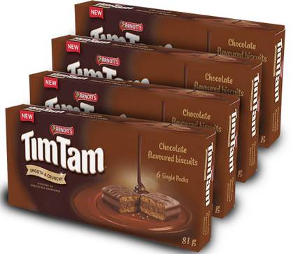 Tim Tam chocolate flavoured biscuits | 81gm x 4 Cream Filled Biscuit