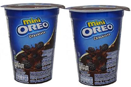 OREO Mini Chocolate Flavoured Cream Biscuit Cup, 2X63GM (Imported) Cookies Biscuit