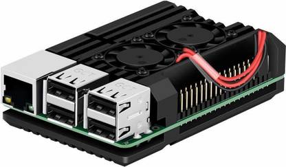TRUSTECH Raspberry Pi Armor Case, Raspberry Pi Metal Case with Dual Fan Aluminium Alloy, Raspberry Pi Fan, Heatsink for Raspberry Pi 3 Model B+ / Pi 3 B+/Pi 2 B+ Electronic Components Electronic Hobby Kit