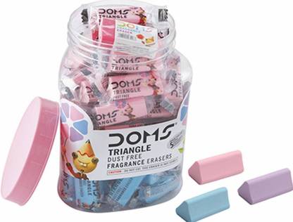 DOMS Dom's triangle Dust free Eraser (Pack of 50) 5 pieces free Non-Toxic Eraser