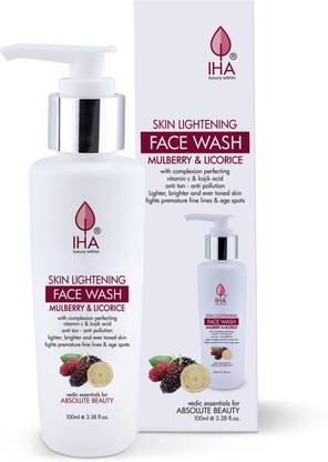 IHA Mulberry Herbal - Moisturising with Mulberryand Licorice, Anti Ageing and Skin Brightening Face Cleaner for Men and Women, Normal to Dry Skin - 100 ML Face Wash