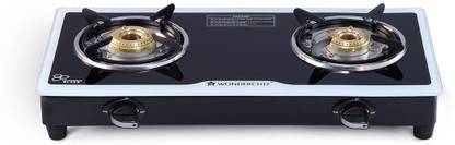 WONDERCHEF Platinum Glass Cooktop 2 Burner Glass Manual Gas Stove