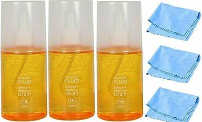 shiney (Pack of 3) 600 ml Screen Gel Laptop Monitor Screen Cleaning Kit Like a Gel Foam Spray Bottle for Computers, Laptops, Mobiles- Microfiber Cloth for Computers, for Computers, Laptops, Mobiles (Screen_cleaning2)