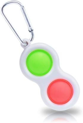 truenook Mini Simple Dimple Fidget Buttons Keychain Toy Bubble Key Chain - Keychain Hand multicolour Key Chain