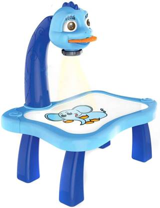 Amaflip Child Learning Desk with Smart Projector, Trace and Draw Projector Toy with Light Music, Convenient Fun Projector Table for Kids