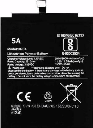 Lapvious Mobile Battery For  XIAOMI 5A