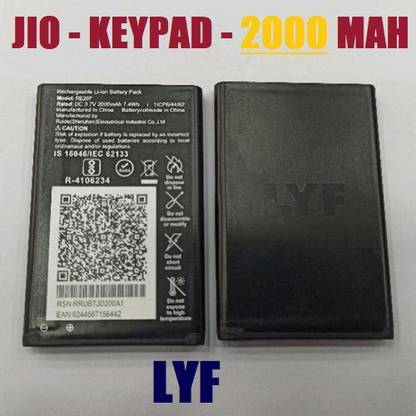 STOCK UP Mobile Battery For  JIO key-pad All mobile/ LF-2403N /F90M /F90B JIO- LYF -F90M / F90B 3.7V / 7.4Wh Model (RBTSN37V060) 1lCP6/44/61
