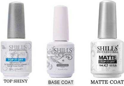 Shills Professional UV LED Soak Off Top Coat & Base Coat & Matte Coat Gel Polish Top Coat & Base Coat & Matte Coat