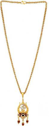 Sipradh OM Trishul Damru Shivling rudraksh & CHANDRAMUKHI Gold-plated Diamond Alloy Pendant Set