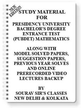 Study Notes Material On Presidency University Bachelor's Degree Entrance Test (Pubdet) Mathematics [ Pack Of 4 Books ] With Model Question Papers + Topicwise Analysis + Mcq Questions
