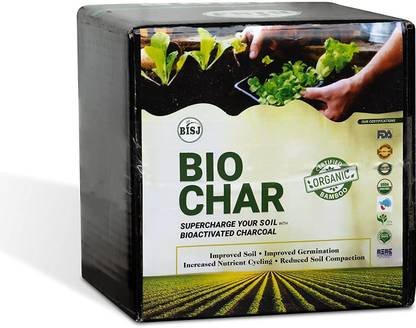 BISJ Activated Organic Bamboo Bio Char Powder for Soil, Fertilises Indoor and Outdoor Plants Potting Mixture