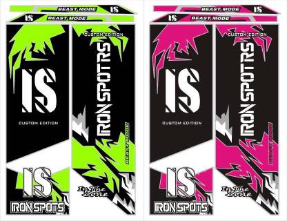 ironspot SG SS Bat Sticker Beast Mode (Pack of 2 Red & Green)) Bat Sticker (Multicolor) Bat Sticker