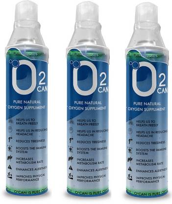 O2 CAN Pure Natural Oxygen Supplement Pack of 3 Portable Oxygen Can