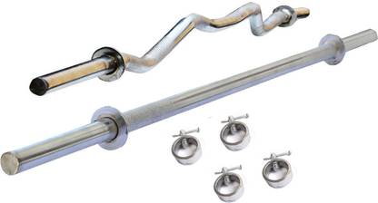 L'AVENIR 3ft Bend ROD + 3ft Straight ROD for Biceps & Triceps Exercises (Best for Home Use) Weight Lifting Bar